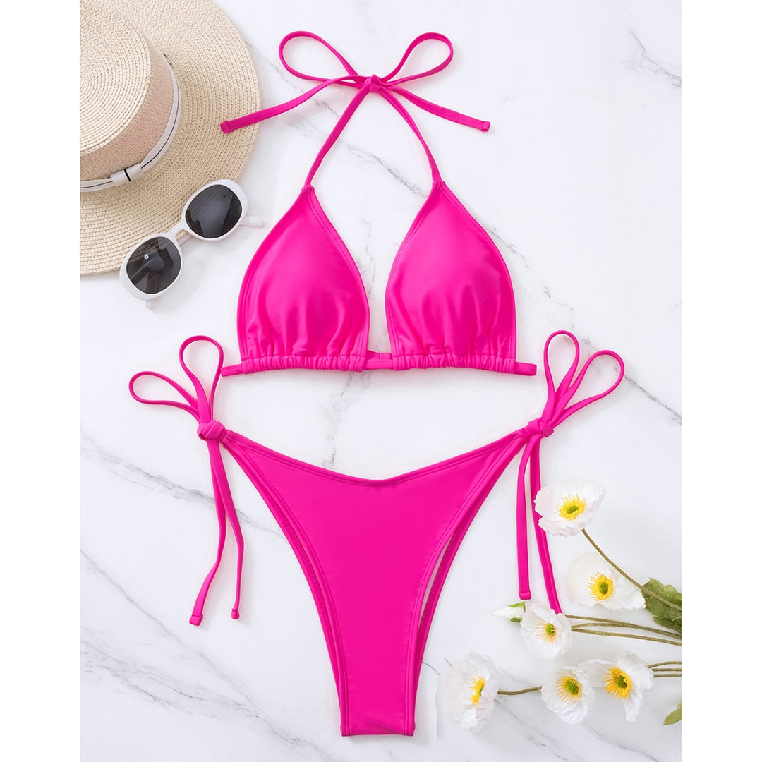 Halter Brazilian Bikini Two-piece - Shop now at BikiniCaye.com