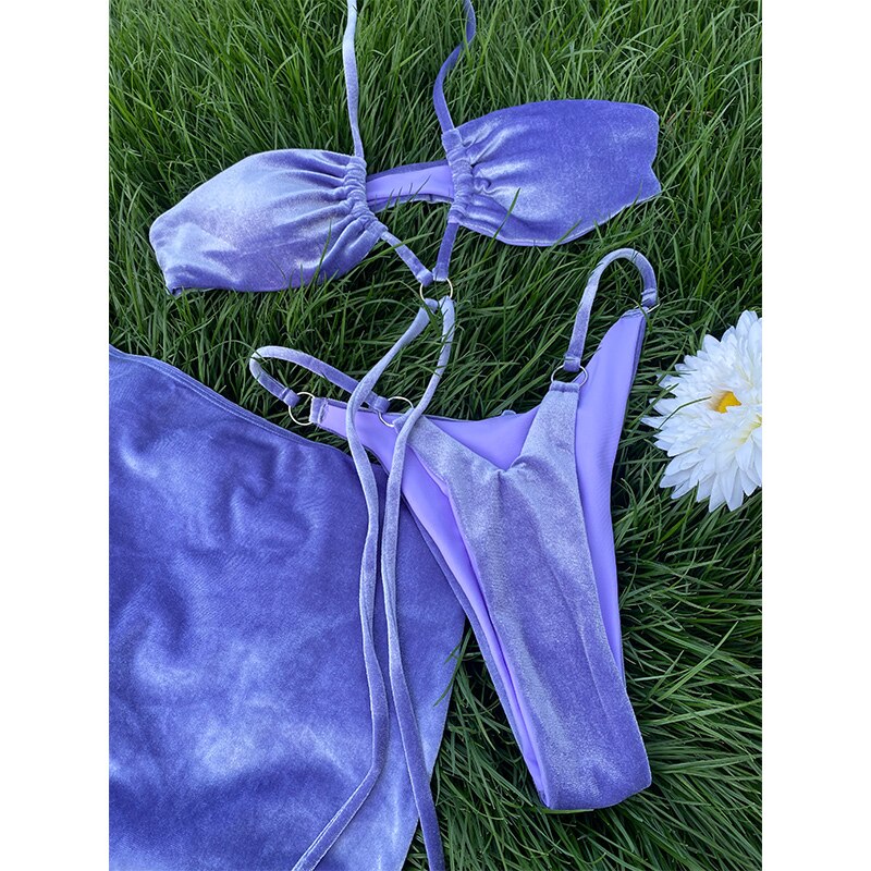 String 3 Piece Bikini Set - Shop now at BikiniCaye.com
