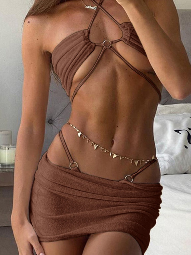 String 3 Piece Bikini Set - Shop now at BikiniCaye.com