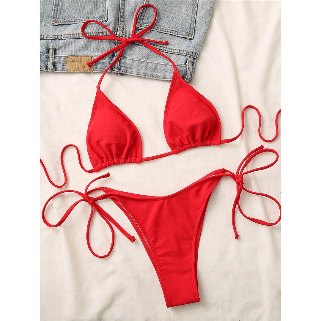 Halter Brazilian Bikini Two-piece - Shop now at BikiniCaye.com