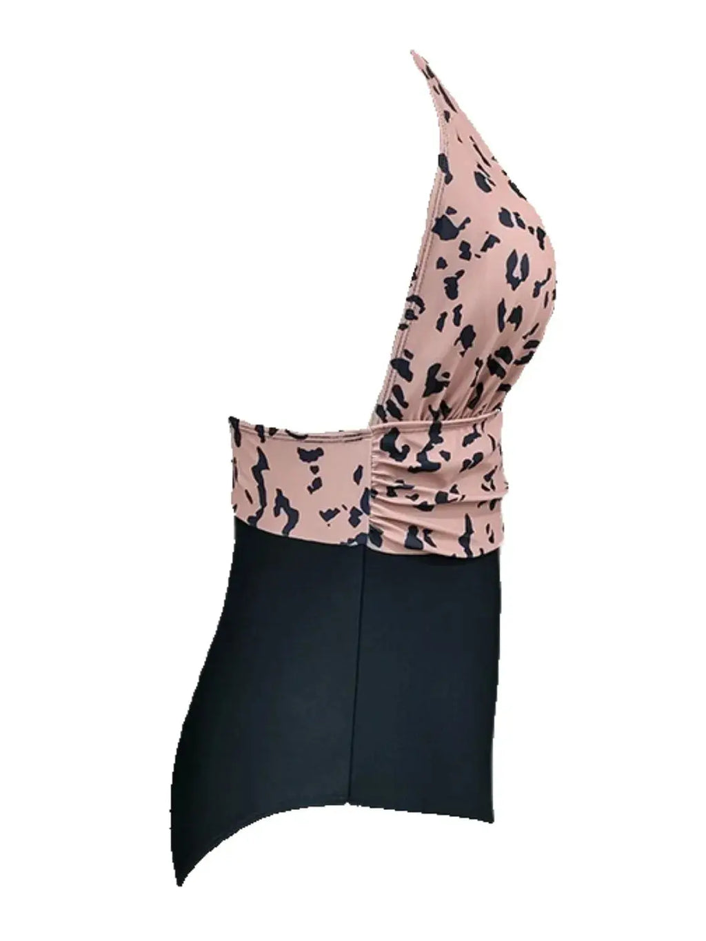 Full Size Leopard Halter Neck One-Piece Swimwear Plus Size-Bikinicaye