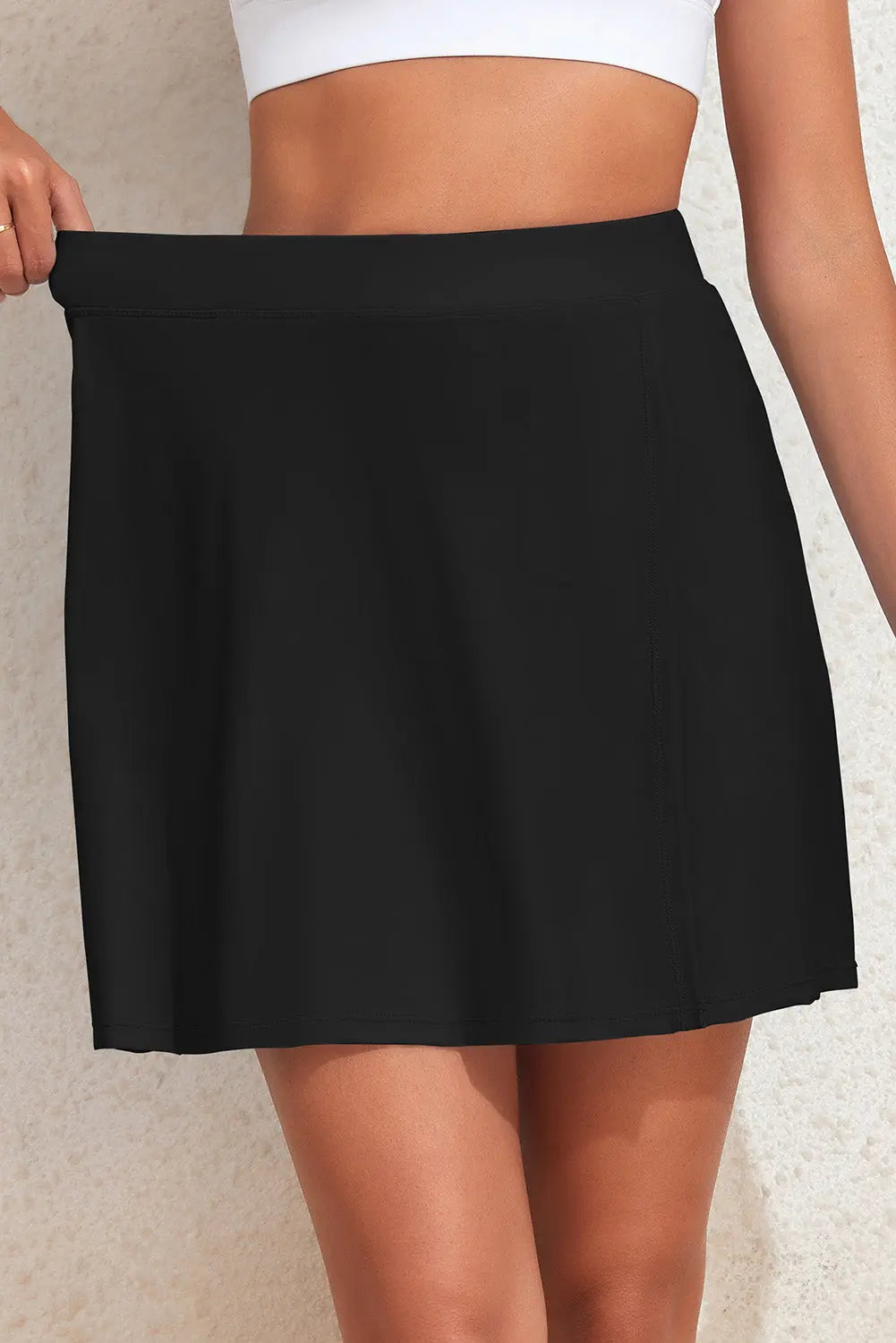 Slit Swim Skirt with Pockets-Bikinicaye
