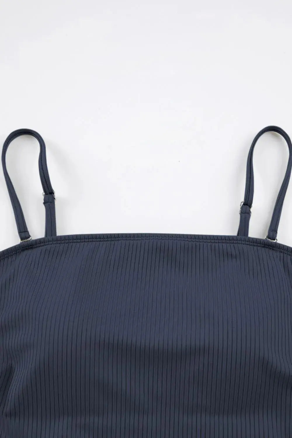 Ribbed Drawstring Sides Cutout One Piece Swimsuit-Bikinicaye