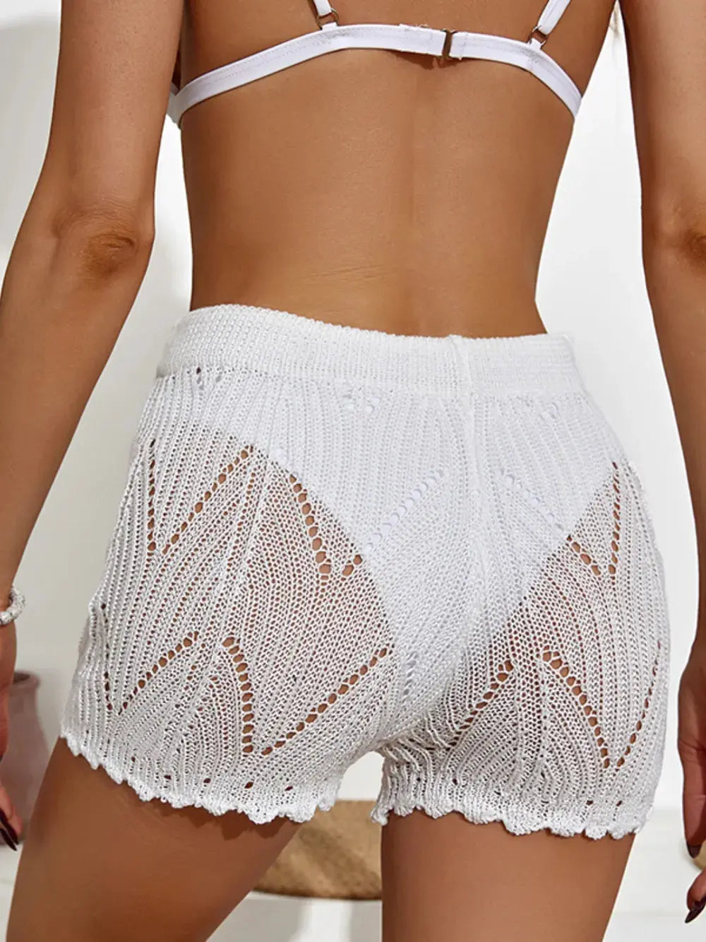 Drawstring Cutout Swim Shorts-Bikinicaye