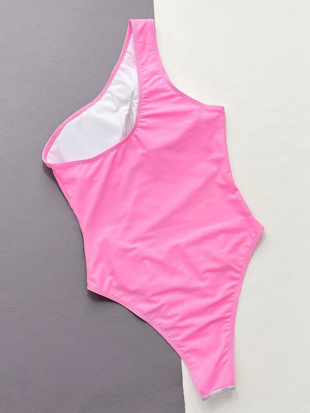 Contrast Panel One-Piece Swimsuit-Bikinicaye