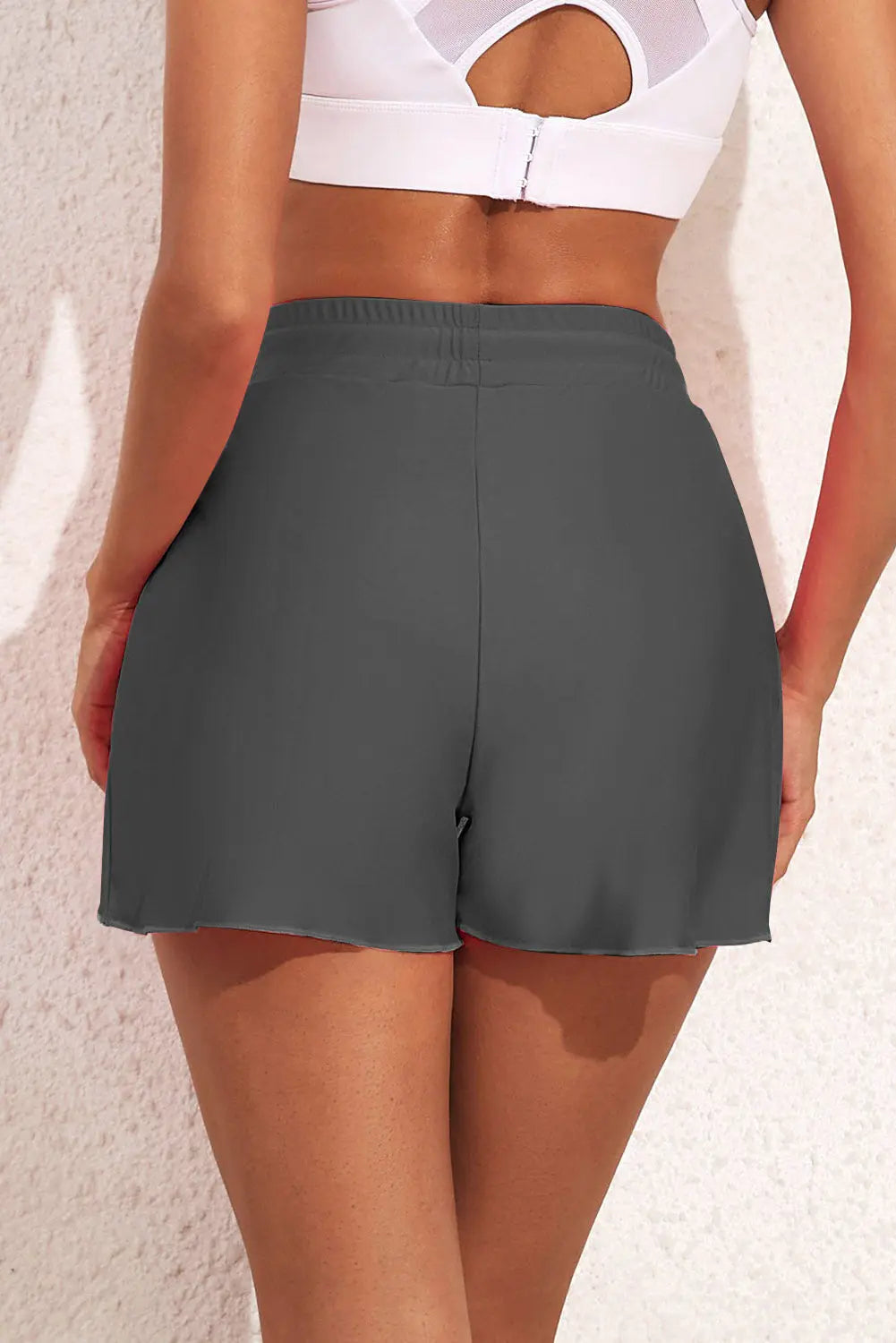 Drawstring Waist Swim Shorts-Bikinicaye