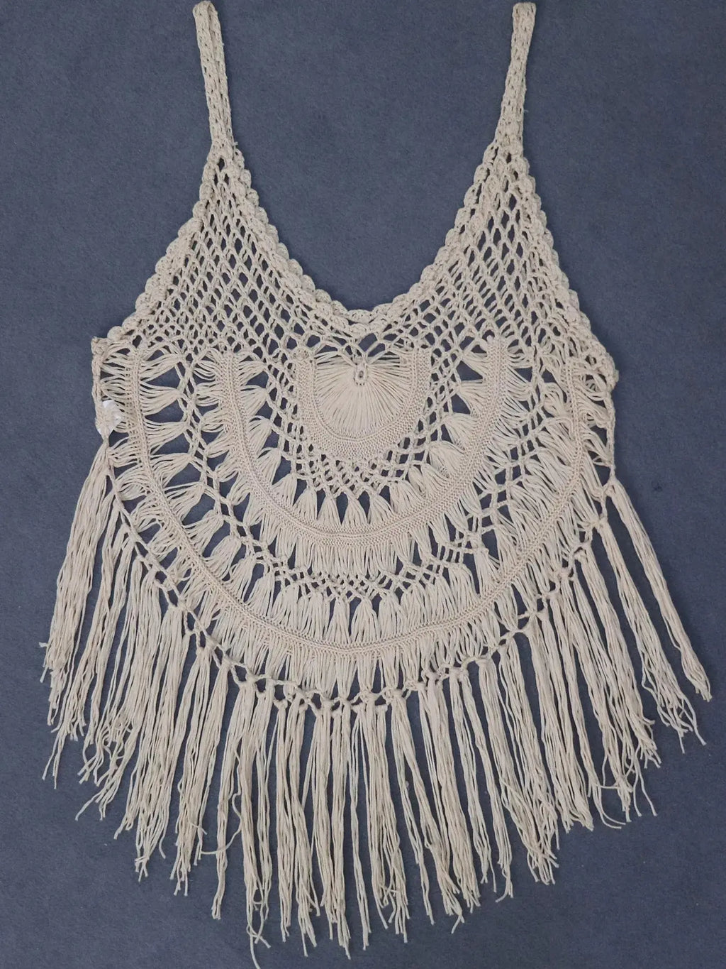 Crochet Fringe Beach Cover Up-Bikinicaye