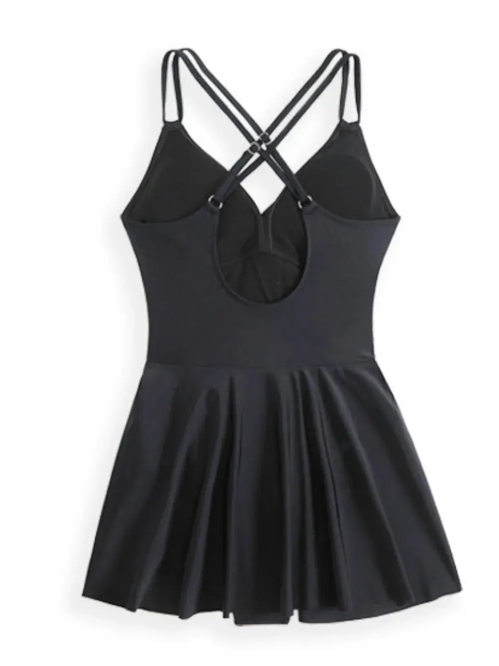 Twisted Front Crisscross Double Spaghetti Strap One-Piece Swimwear-Bikinicaye