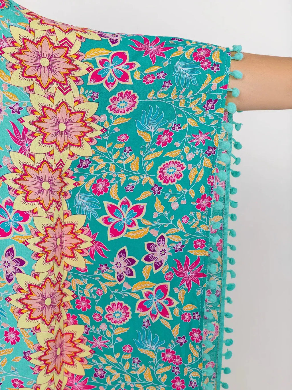 Plus Size Printed Open Front Cover-Up-Bikinicaye