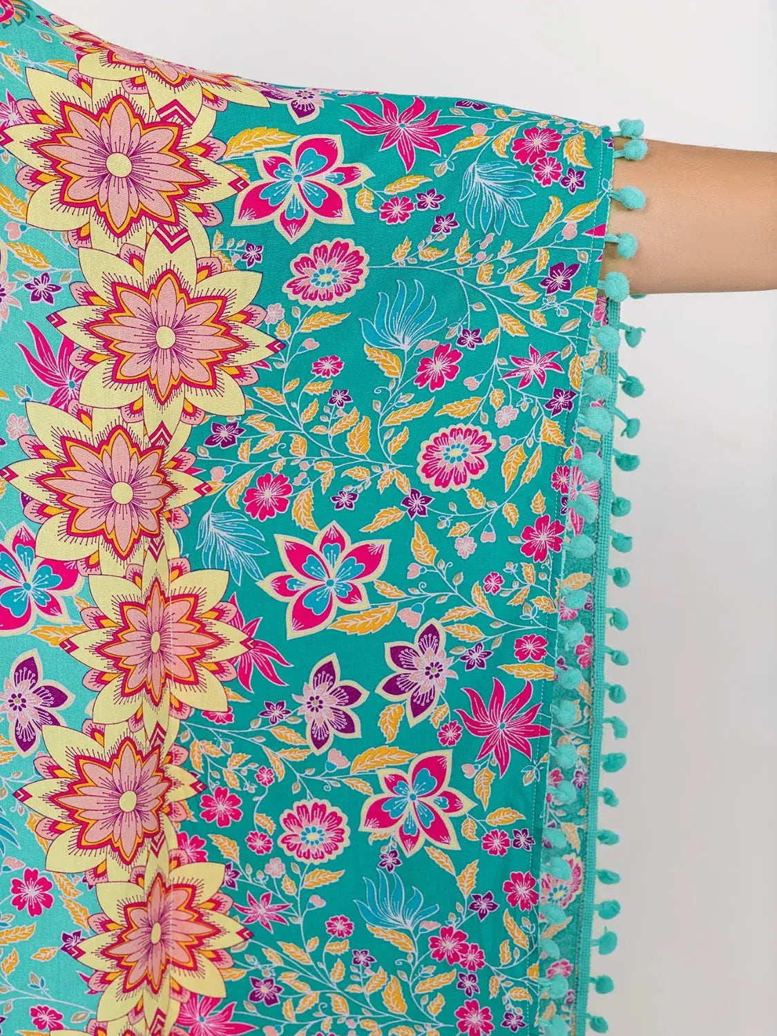 Plus Size Printed Open Front Cover-Up-Bikinicaye