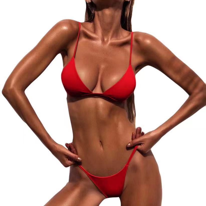 Solid Style Bikini Swimsuit - Shop now at BikiniCaye.com