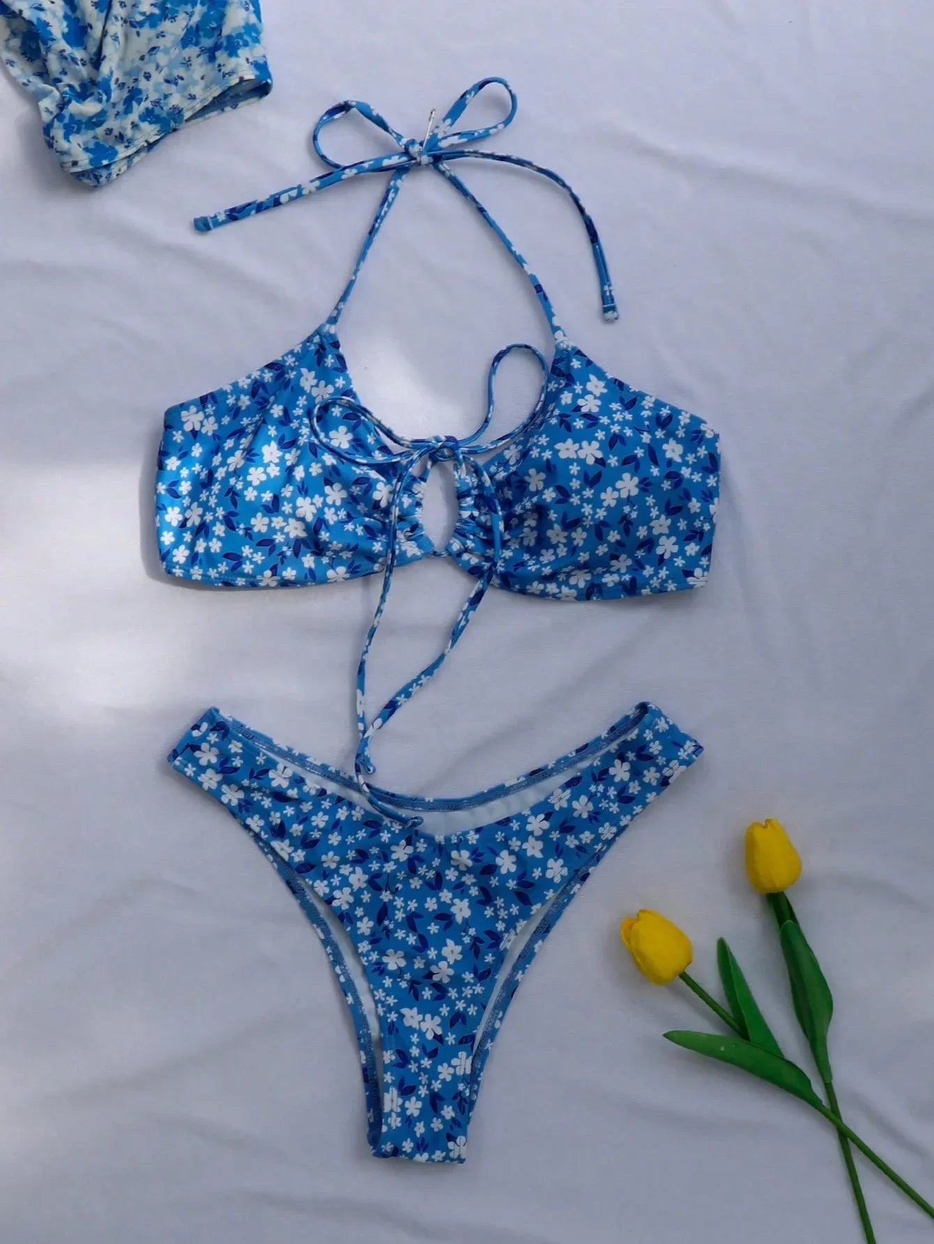 Floral Split Micro Bikini - Shop now at BikiniCaye.com