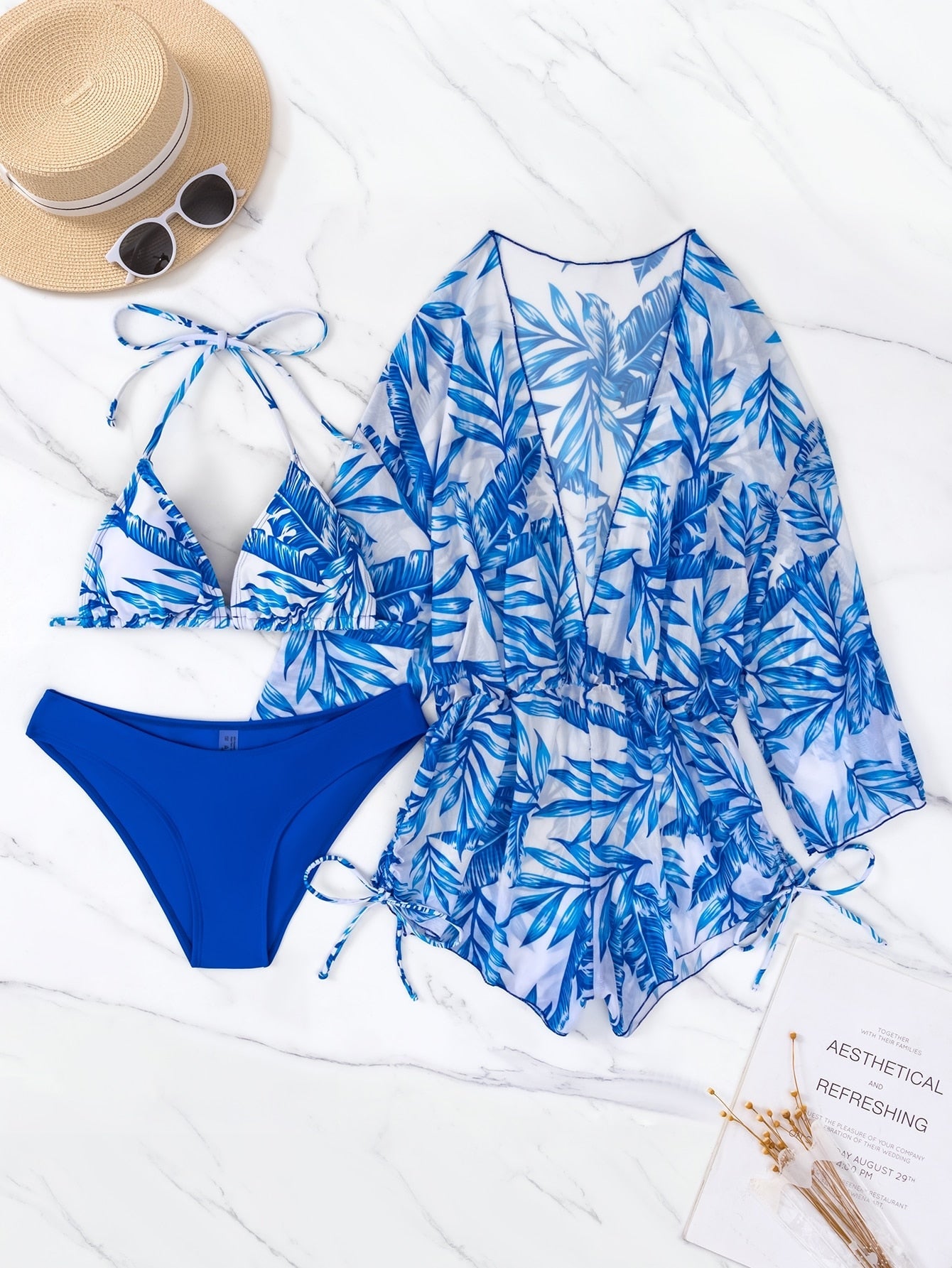 Tropical Print Bathing Set - Shop now at BikiniCaye.com