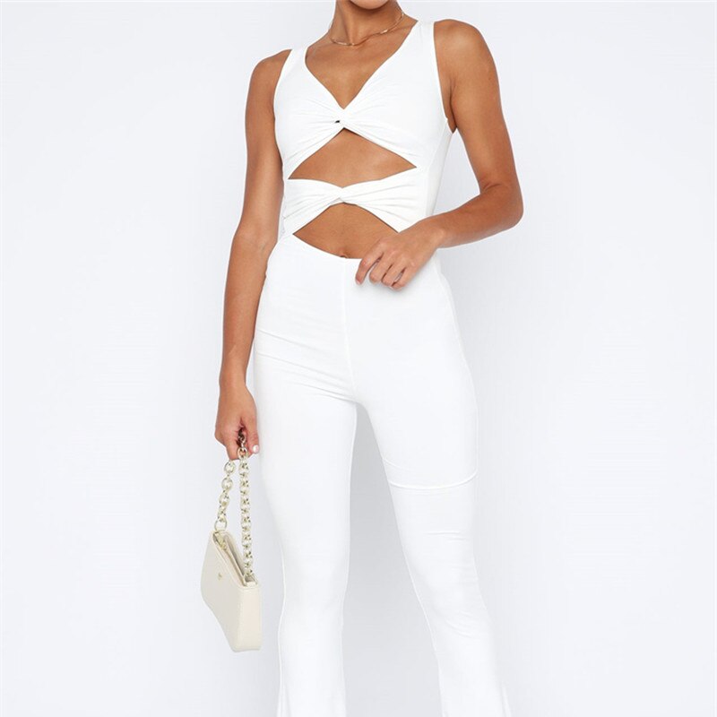 Sleeveless Hollow Out Jumpsuit - Shop now at BikiniCaye.com