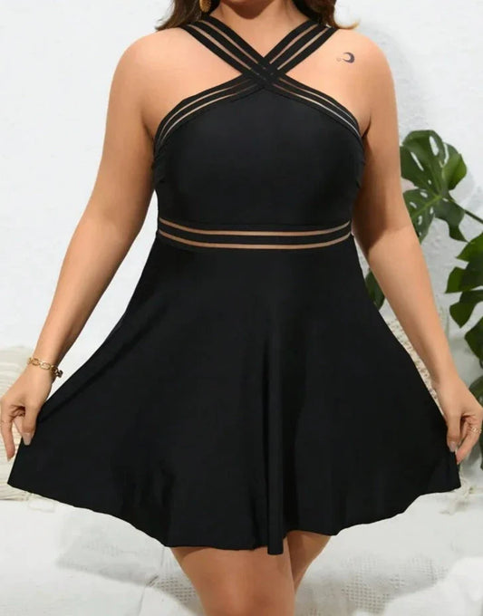 Large Strapped Black Dress - Shop now at BikiniCaye.com