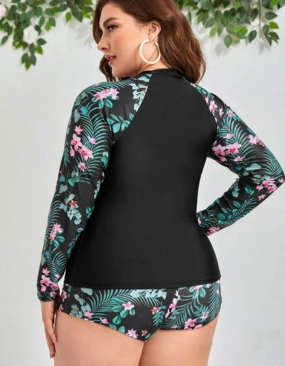 Long Sleeve Tankini Bathing Suit - Shop now at BikiniCaye.com