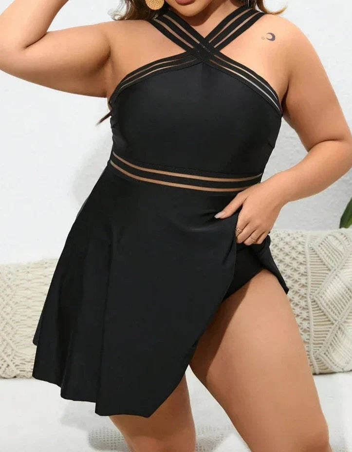 Large Strapped Black Dress - Shop now at BikiniCaye.com