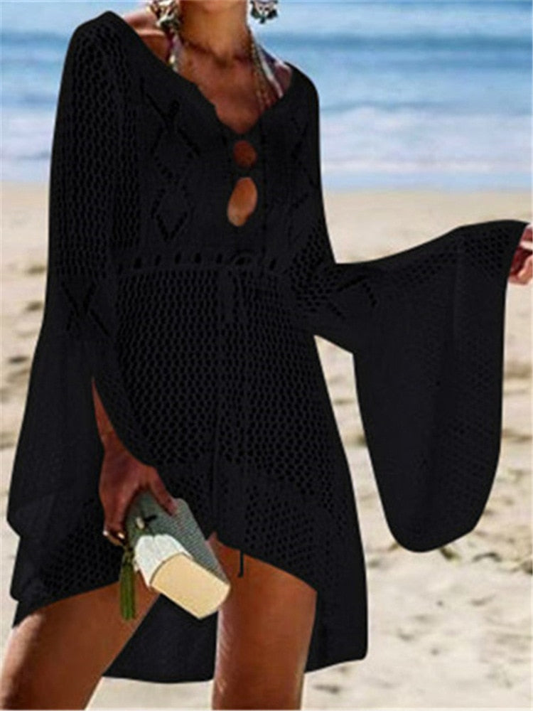 Crochet Tunic Beach Wrap - Shop now at BikiniCaye.com