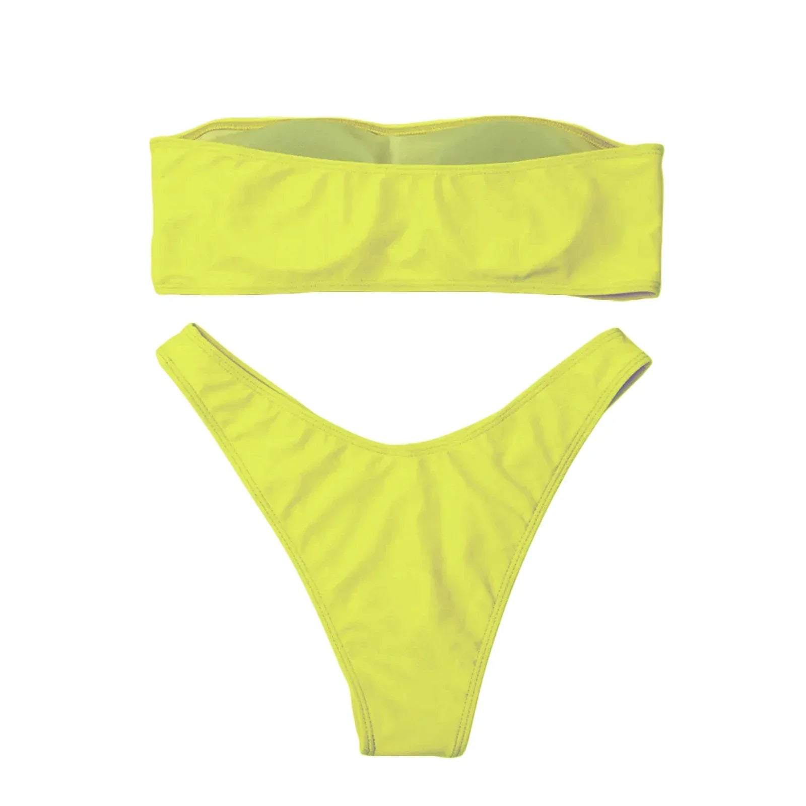 Women's Letter Print Strapless Tube Top + Bikini Panties - Shop now at BikiniCaye.com