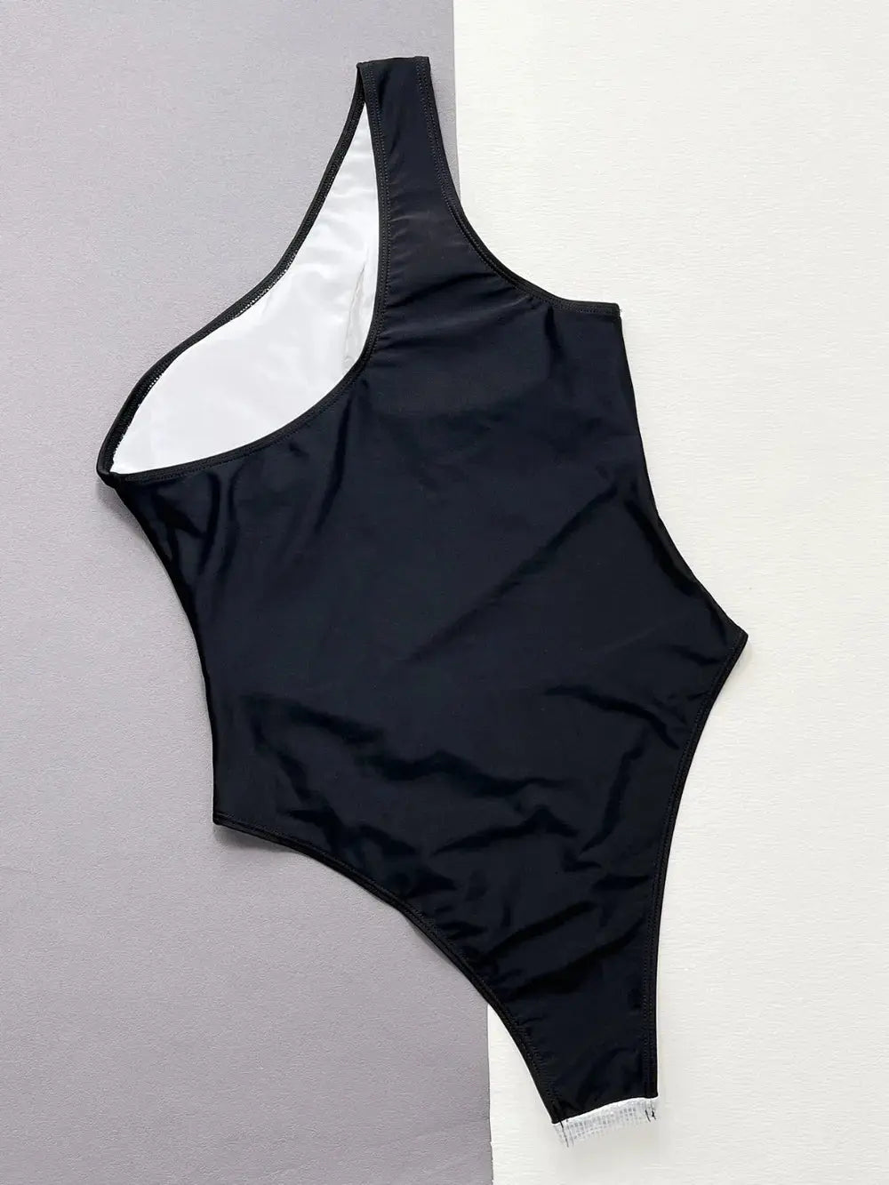 Contrast Panel One-Piece Swimsuit-Bikinicaye
