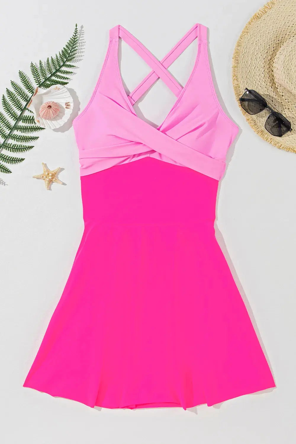 Crisscross V-Neck One-Piece Swimwear-Bikinicaye