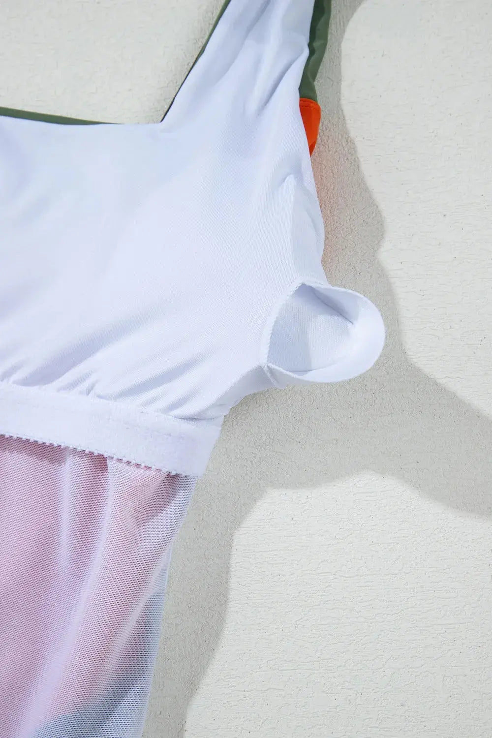 Color Block Padded Square Neck One Piece Swimsuit-Bikinicaye