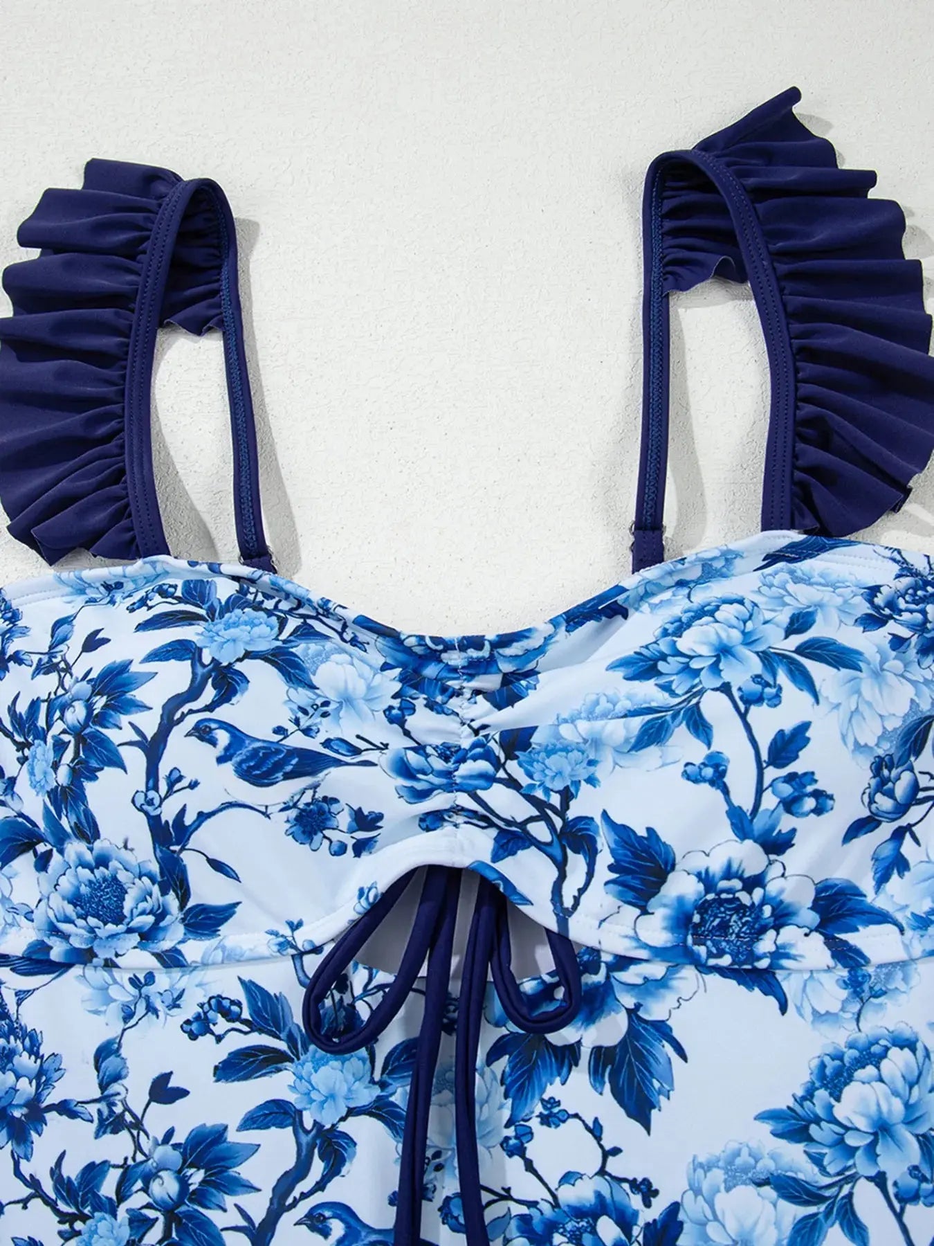 Cutout Ruffled Spaghetti Strap One-Piece Swimwear-Bikinicaye