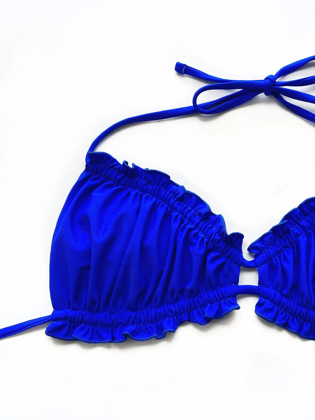Frill Trill Halter Neck Bikini Set-Bikinicaye