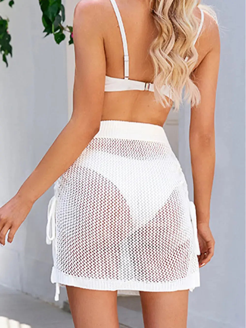 Drawstring Elastic Waist Swim Skirt-Bikinicaye