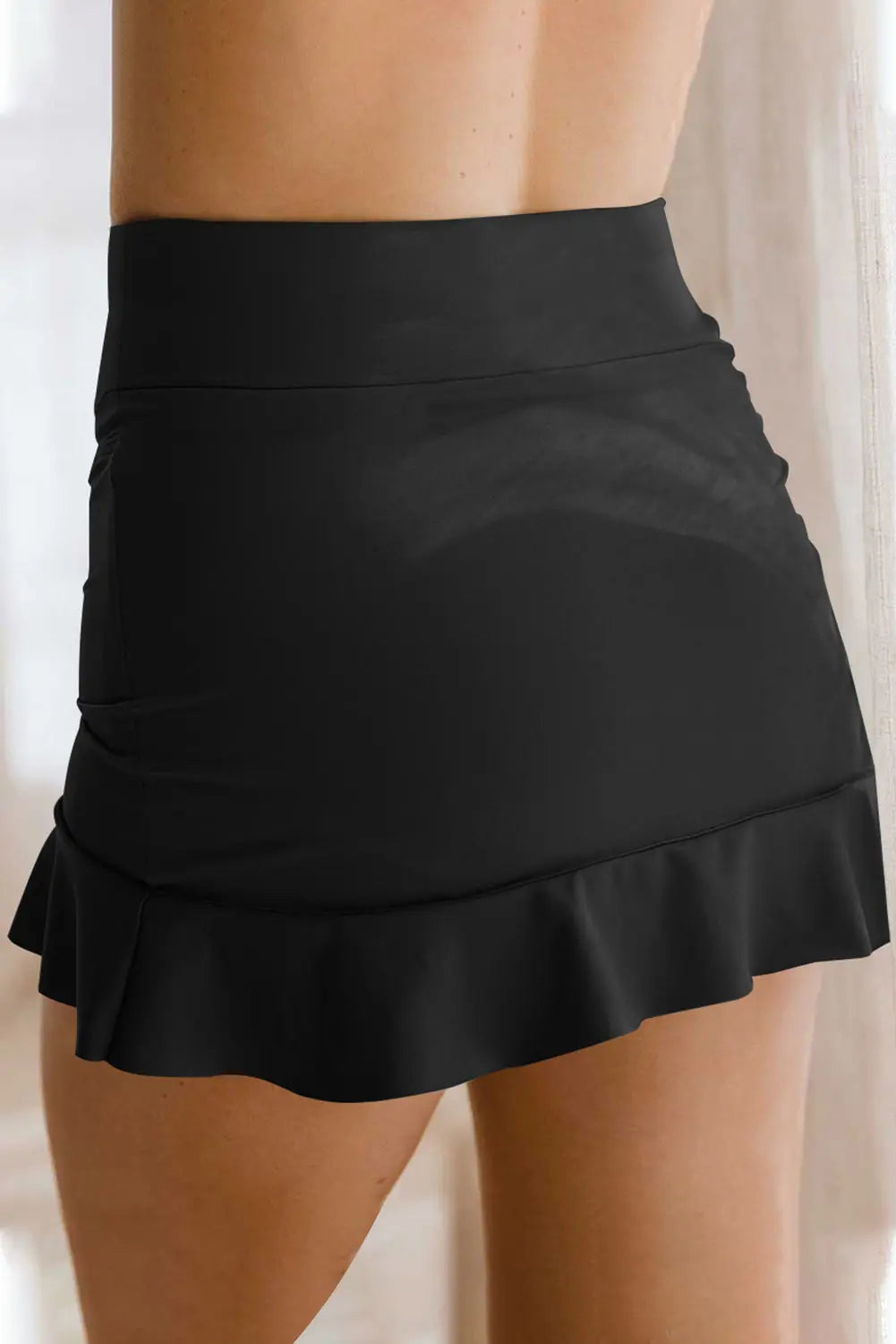 Ruffle Hem Swim Skort-Bikinicaye