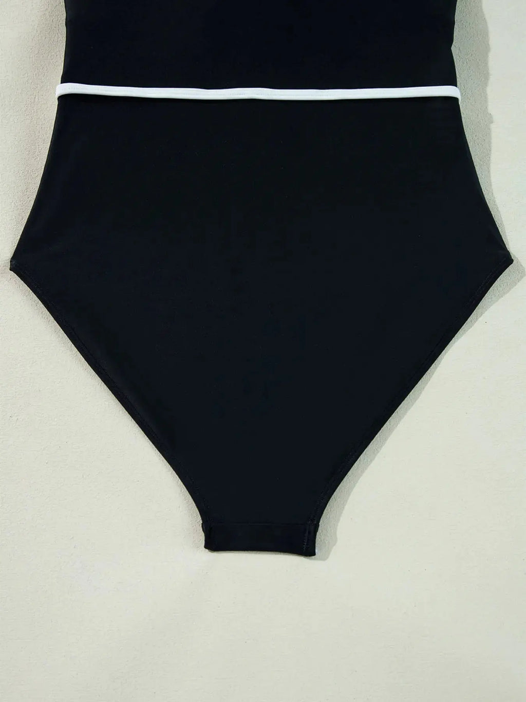 Ruffle Trim V-Neck One-Piece Swimsuit-Bikinicaye