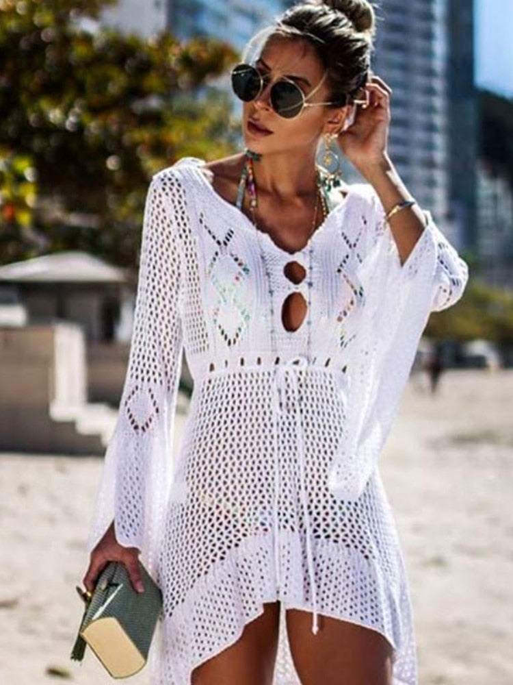 Crochet Tunic Beach Wrap - Shop now at BikiniCaye.com